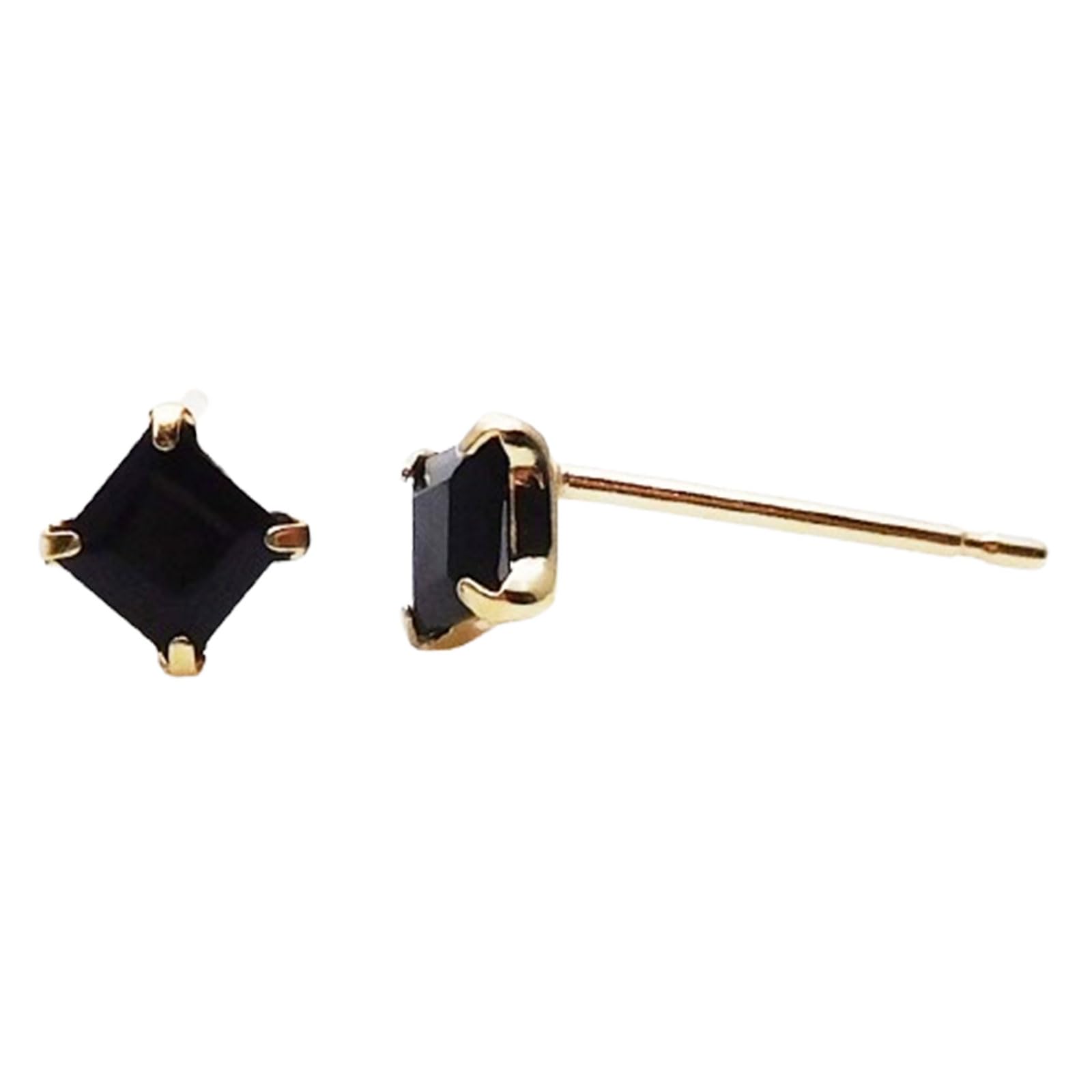 

Onyx Square Cut Earrings in 10K Yellow Gold онікс