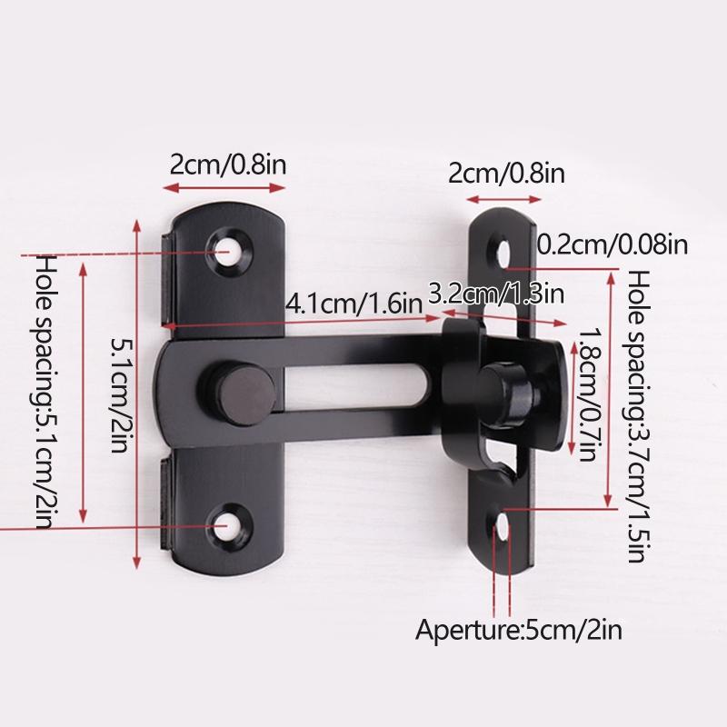 2x Sliding Door Lock Indoor Privacy Lock Wood Gate Barn Door for Latch Stainless Steel Flip Locks Heavy Duty Door Hasp f