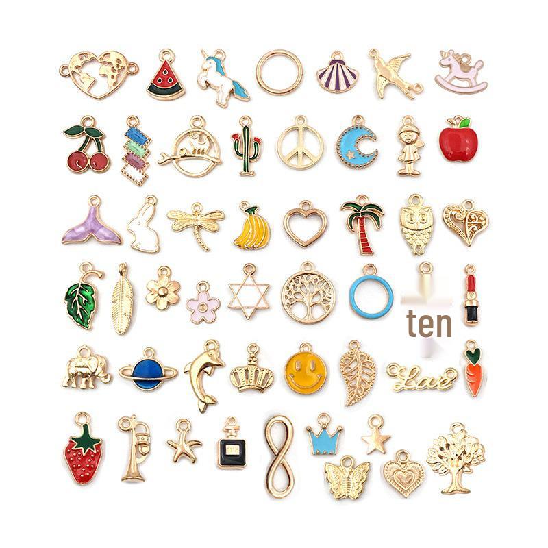 Alloy KC Gold DIY Jewelry Accessories: Earrings, Bracelets, Necklaces, Pendants, Charms - 110 Pcs/bag