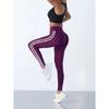 One Piece Casual Sports Side Stripe Pants High Waist 4 Way Stretch Breathable Running Workout Yoga Leggings Activewear For Women