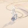 S925 Silver Necklace Women's Light Luxury Niche Swan Pendant 1 Carat D Color Moissanite Collarbone Chain Fashion Jewelry 2026