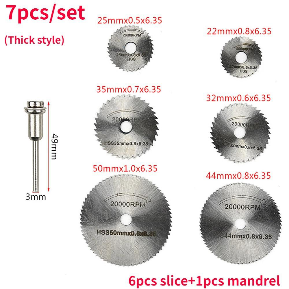 7 buc/Set Disc de tăiere din metal inoxidabil 1 dorn Disc de tăiere unelte rotative