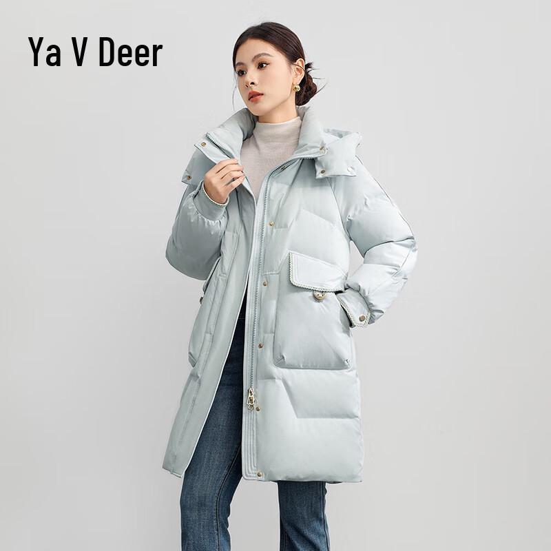 

Женский пуховик Yalu 2025 средней длины со съемным капюшоном M