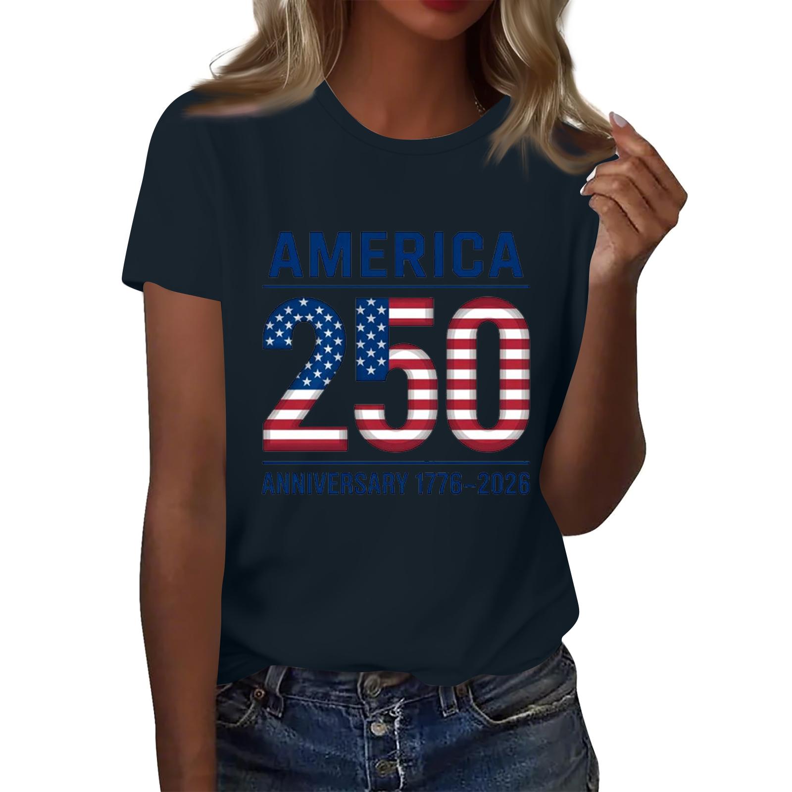 

Women s Fashion Casual Short Sleeve Printed T Shirt Crew Neck Top Lightweight Comfortable Soft Fabric Summer Wear XXL Темно-синій