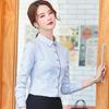 Women's Striped Professional Long-Sleeve Blouse