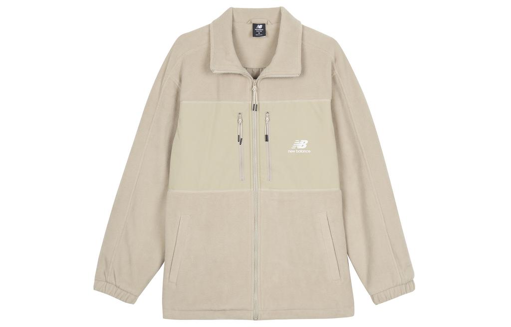 New Balance Velvet Jackets Unisex Khaki Lapel Moderate AMJ31307-BNN