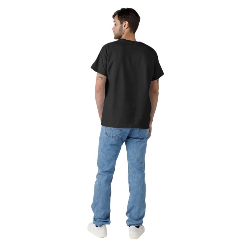 Asian Size Men Black Print T-shirt The Great Retro Wave  No-Cut Heat Transfer Print Cotton Tshirt