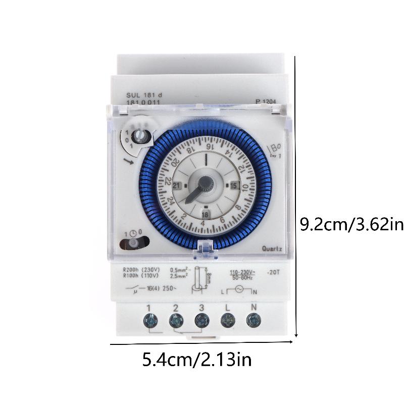 Sul181D Industrial Time Control Switch 110-230V Time Relay 24-Hour Time Control Switch Track Installation Mechanical Timer