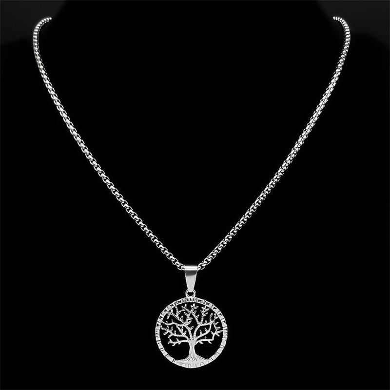 Vintage Hip Hop Style Tree of Life Titanium Steel Men's Pendant Necklace