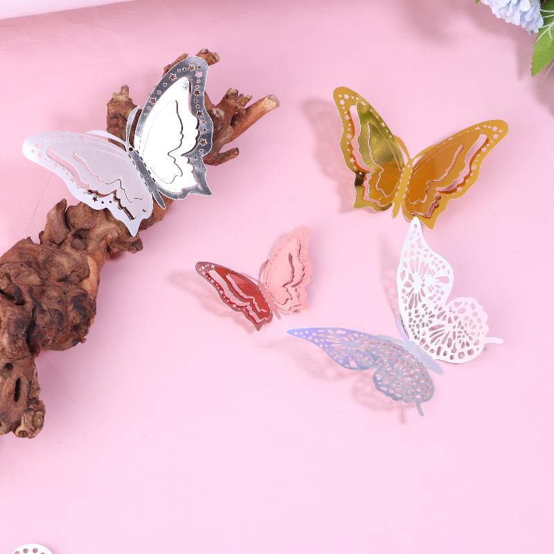 48Pcs/4Set 3D Butterfly Wall Decor 4 Styles 3 Sizes,Butterfly Decorations For Butterfly Birthday Party Cake Room Decorations