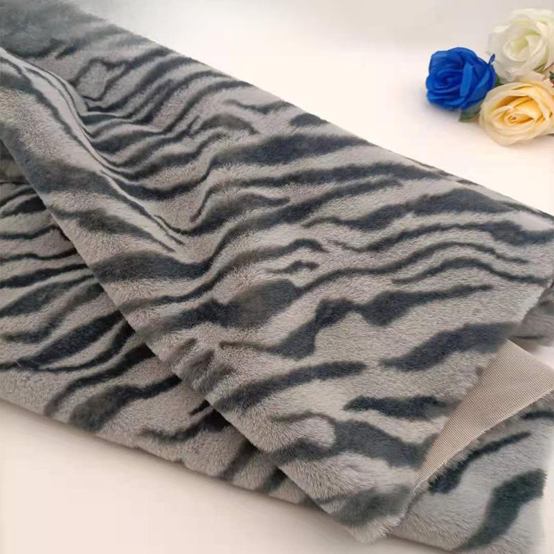 

100x160cm Imitation Rabbit Zebra Stripes Leopard Animal Fur Fabric for Sewing Scarf Blankets Winter Coats Handmade DIY Fabrics 100x160cm