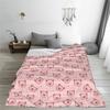 Individuell 3D-gedruckte rosa Schweinegesicht Cartoon-Muster Decken Atmungsaktive Weiche Flanell Sommerdecke für Sofa Reisen Schlafzimmer