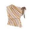 European and American style, wholesale women's clothing, fashionable linen striped top + blended wide-leg pants 7057661
