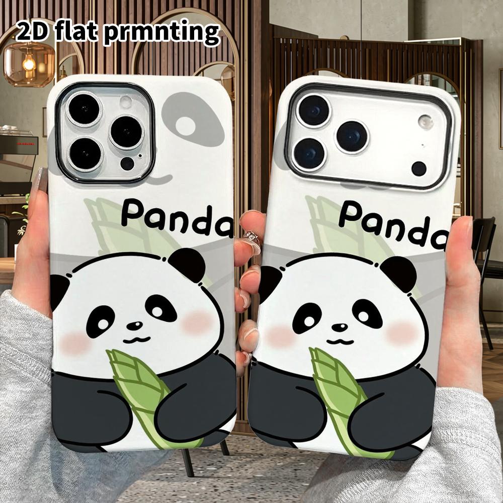 Phone Case: 2D Flat Design Suitable for iPhone 18 17 16 15 14 13 Pro Film Protective Case, Couple Style, Layered Shadow Panda, Christmas and Halloween