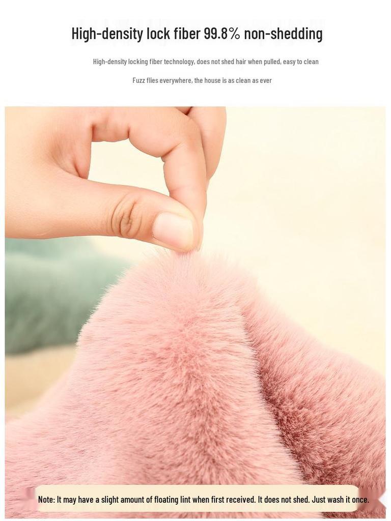 Simple Solid Color Faux Rabbit Fur Pillowcase - Soft Cushion Cover for Home/Sofa/Bedside (No Pillow Insert)