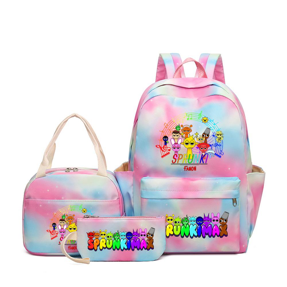 3D New Game Rhythm Box Sprunki School Bag Backpack Elementary and Secondary School Backpack Crossbody Bag Pencil Bag