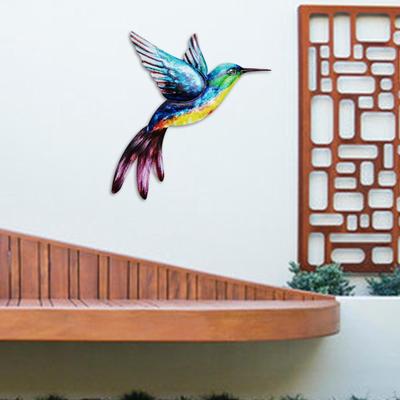 Hummingbird , Hanging Ornament Bird Sculpture Metal Statue for Door, Room, Indoor,