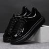 Brand Men's Shoes Black Glossy Casual Men Shoes White Fashion Couple Sneakers Man Shoes for Men