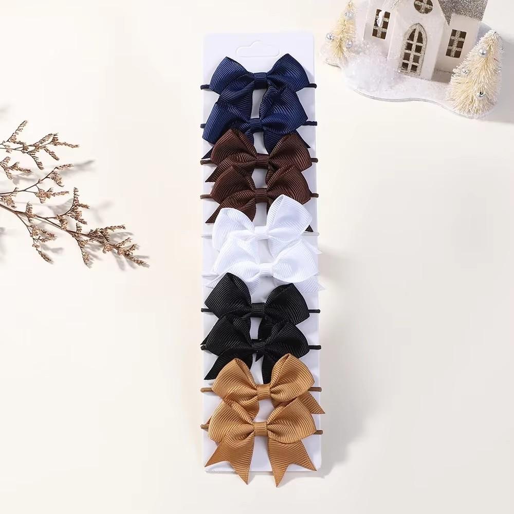 

10 шт. Бантики Эластичные резинки для волос Резинки для волос для маленьких девочек Ручной работы Банты Повязки на голову Мини-заколки Детские аксессуары для волос