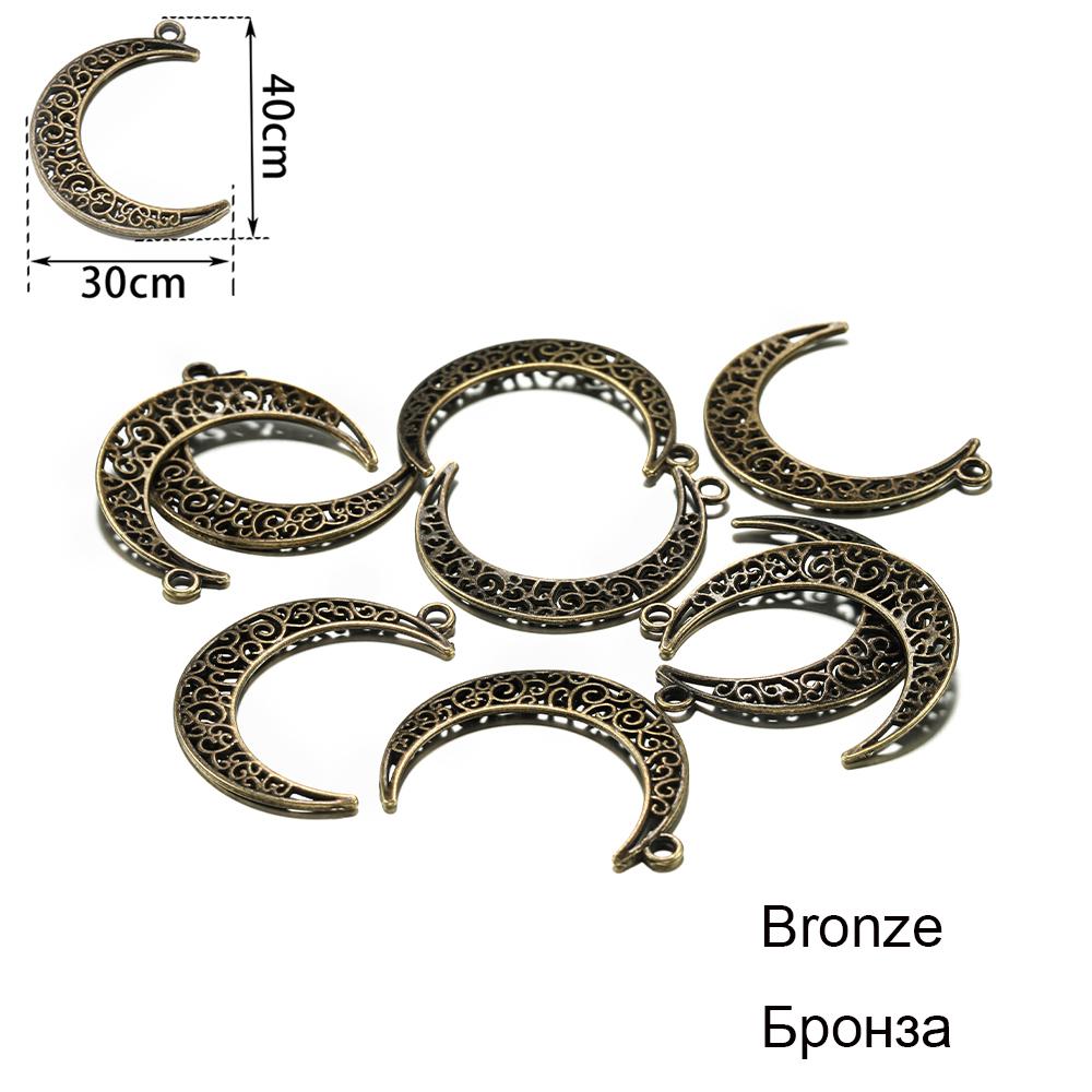 10 pièces 30x40mm Antique tibétain couleur argent lune bracelet à breloques collier pendentif bricolage artisanat fabrication de bijoux résultats accessoires
