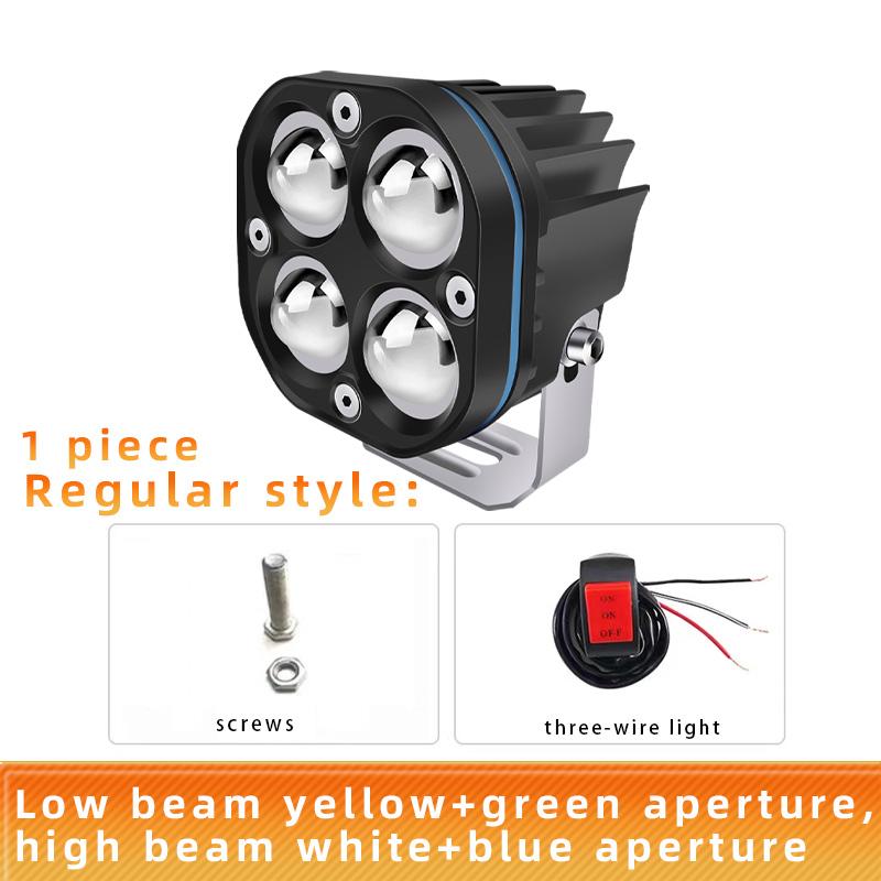 1/2pcs LED Motorcycle Headlight 2-Color Projector Moto Bike Mini Driving Spot Fog Lamp Motorcycle Super Bright Spotlight