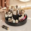 360-Degree Rotating Makeup Organizer Cosmetic Storage Box with Makeup Brush Holder Round Vanity Organizer for Skincare Perfumes Lotions