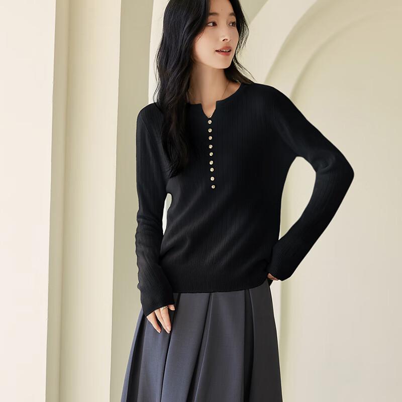 

VICTORIA&VERA Women s Cashmere V-Neck Ribbed Knit Sweater S