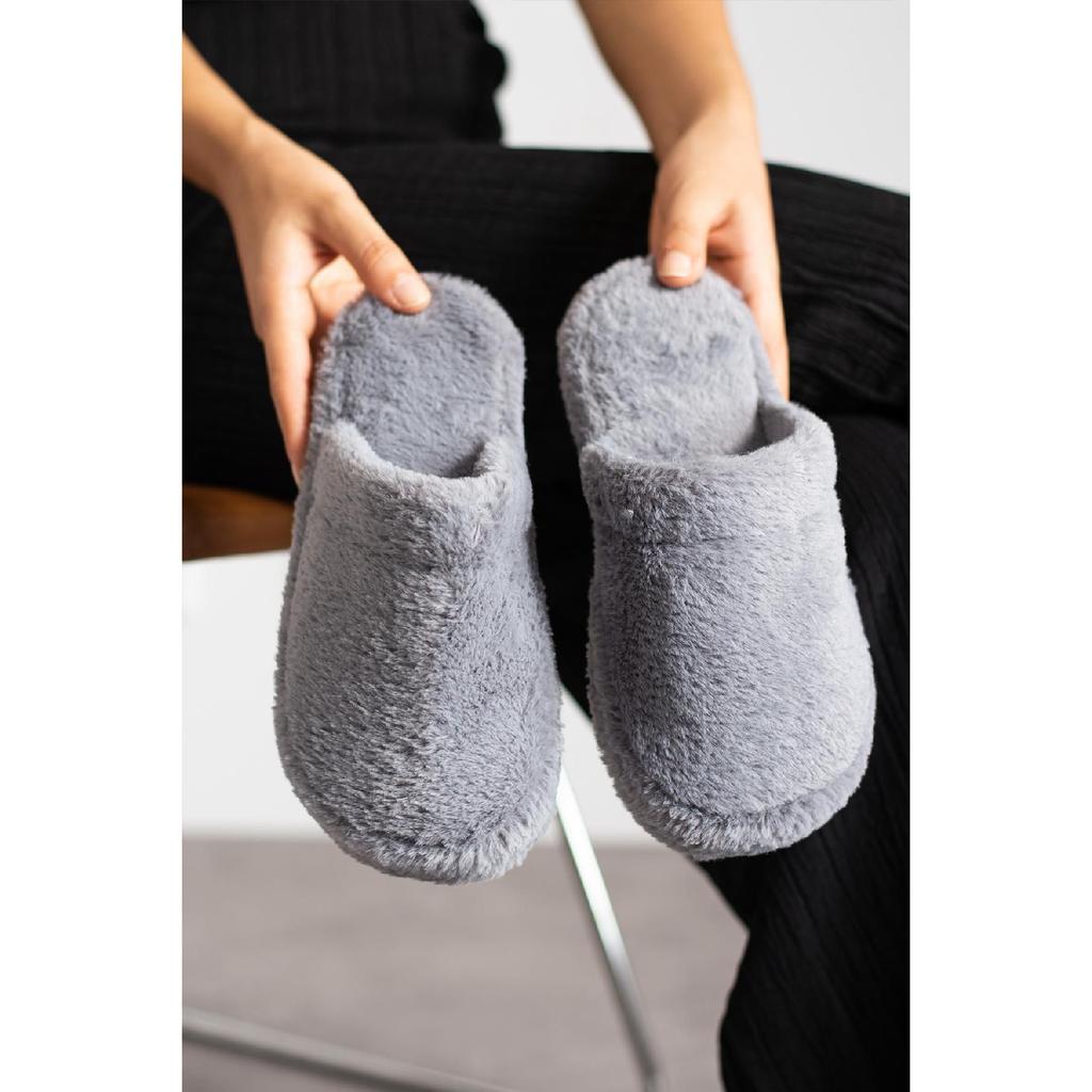Modafrato Feathered Closed Women's Indoor Slippers Winter Slippers Silent Sole