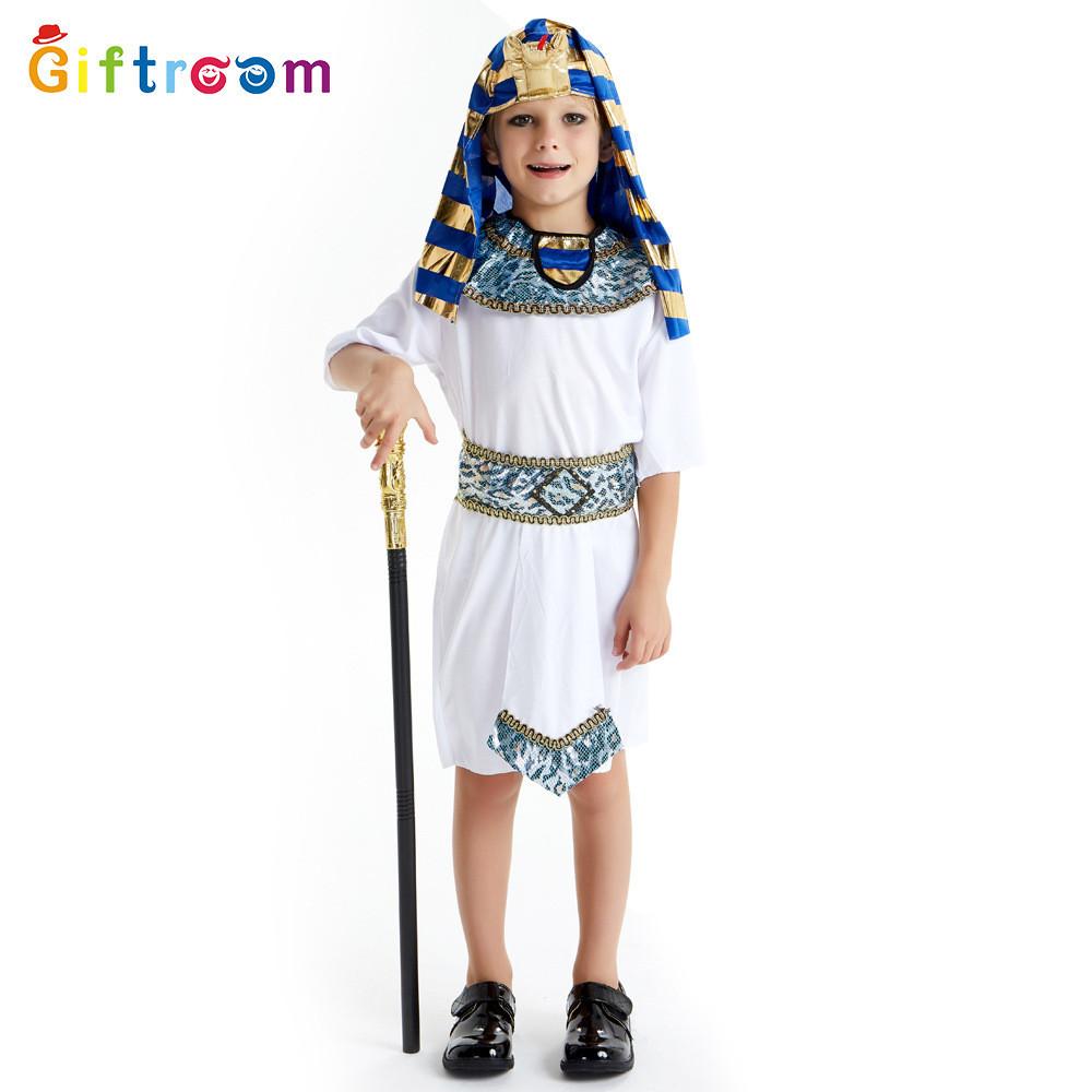 Stunning Egyptian Pharaoh And Princess Cosplay Costume For Kids In Vibrant Colors