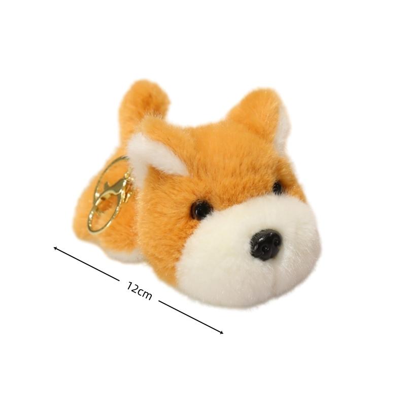 Soft Cute Dog Plush Keychain Kawaii Puppy Animal Pendant Stuffed Doll Keyring For Car Ornaments Fashionable Accessory