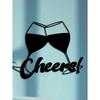 Modern Metal 'Cheers' Wine Wall Art - Wine Glass Design For Kitchen/Bar Decor