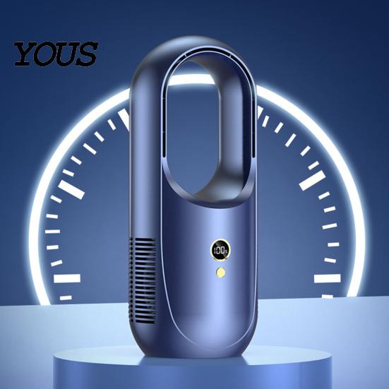 Portable Air Circulator for Office Bladeless Desktop Fan with Purifier, 8-Speed USB Rechargeable Cooler Kids Room 8H Timer, 90 Degree Oscillation