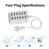 EU Wand Desktop Netzteil USB Ladestation Dock Für Handy iPad Macbook Laptop 5V 2.4A 12 Anschlüsse Multi Stecker