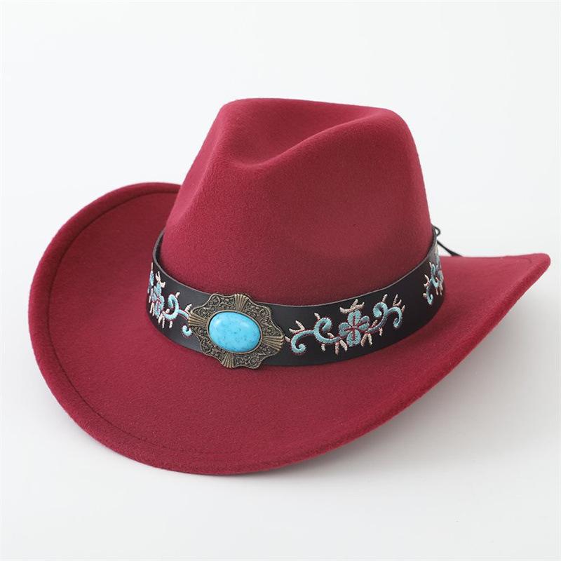 Felt hat Outdoor retro jazz hat Holiday travel European, American British style Western cowboy hat