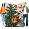 Christmas Blanket Soft Fleece Throw with Reindeer and Cardinal Birds, Cozy Holiday Decor, Perfect Gift for Family and Friends, L