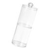 Cotton Swab Organizer 2 Layer Round Transparent Plastic Cotton Swab Holder for Bathroom Bedroom