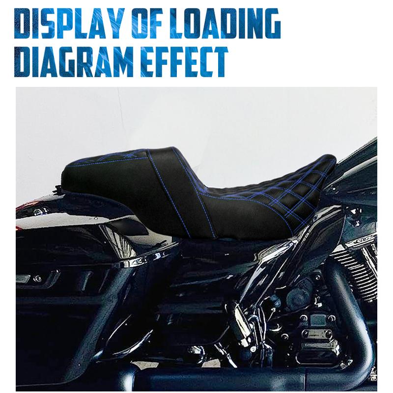 Motorcycle Two-Up Driver Passenger Seat Front Rear Cushion Seat For Harley Touring Road Electra Street Glide FLHT Ultra 2009-23