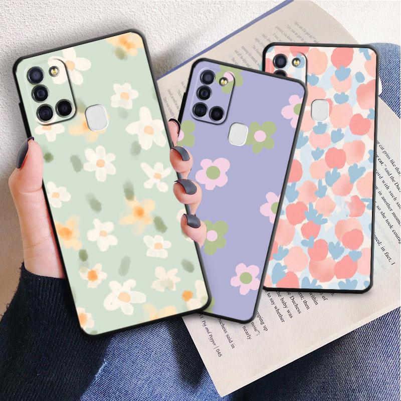 Cartoon Flower Phone Case For Samsung Galaxy M51 M52 M33 M30s M12 M13 M31 M22 M32 5g M23 M21 M31 Prime Matte Silicone Cover