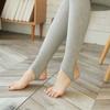 Autumn and Winter Fleece Thickened Threaded Cotton Vertical Striped Leggings, Foot-stepping Thermal Pants, Women's Integrated Pants