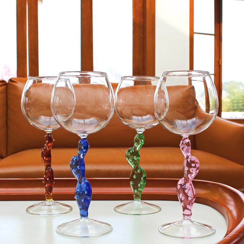 Catus Shape Ins Nordic Wine Glass Champagne Glasses Wine Glass Dinkware Barware Heat Resistant Glass