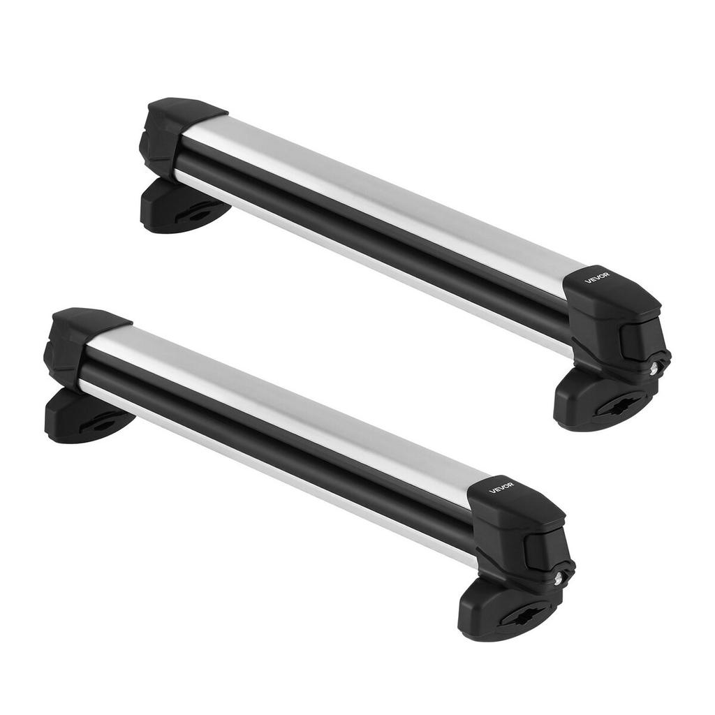 Ski & Snowboard Roof Rack, Carry Up To 6 Pairs of Skis or 4 Snowboards, 2 PCS Aluminum Universal Car Roof Rack Top Holder with Lock and Rubber Padding