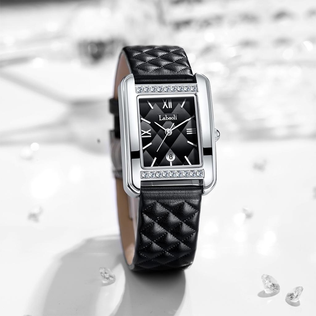 Labaoli Quartz Movement Belt Strap Watch Women's Watch Black Dial Waterproof LA555