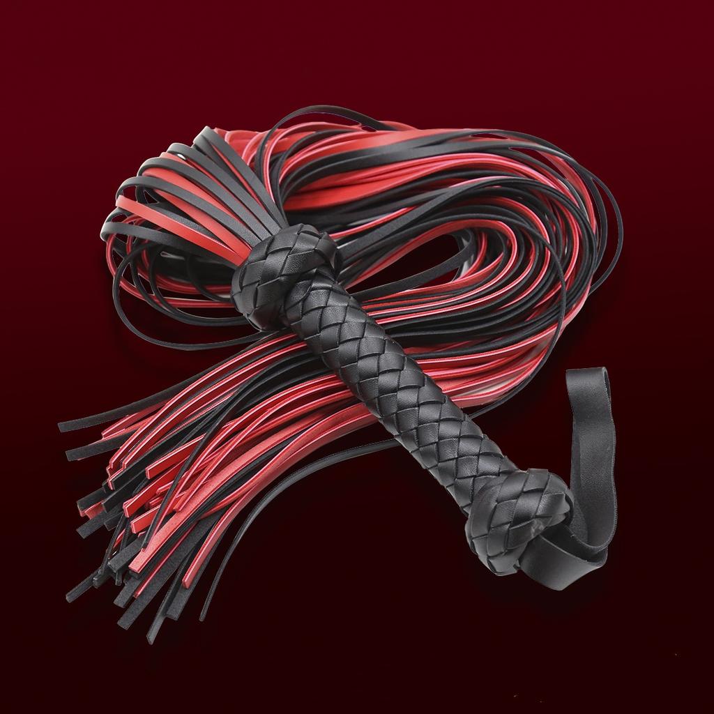 VaHppy Adult sex SM  toys Whip Flirting game Fine tassels  Spanking Slight pain PU Woven handle Queen's Instruction Binding