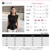 Sleeveless Peplum Round Waist Ruffled Solid Black [J-Scott] Women's Blouse, Neck, Belt, Hem, JS151-BK-XL