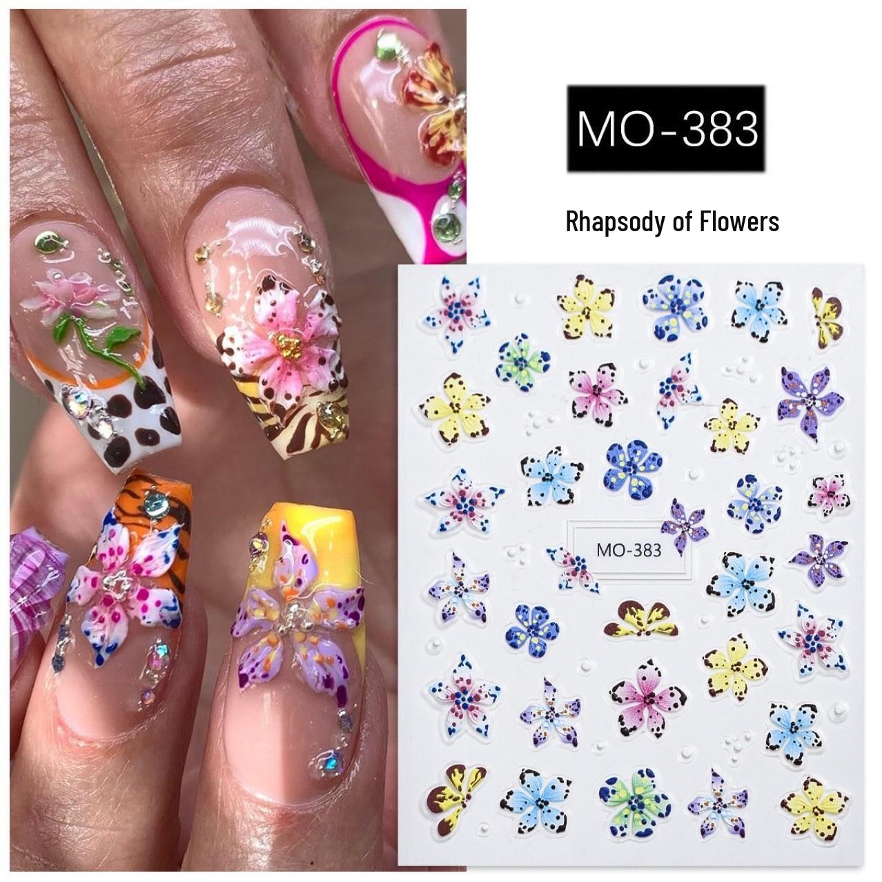 

Embossed Nail Stickers - Rhapsody of Flowers Series