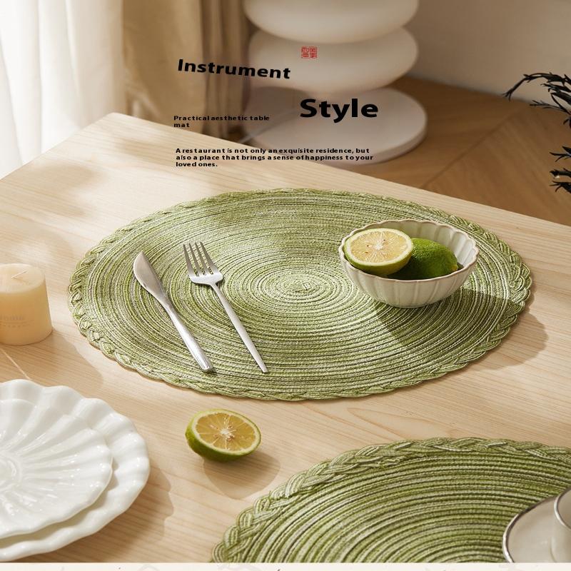 4Pcs/Set Braided Placematwashable Pp Heat Resistant Table Place Mat For Kitchen Xmas Dining Table Party Decor