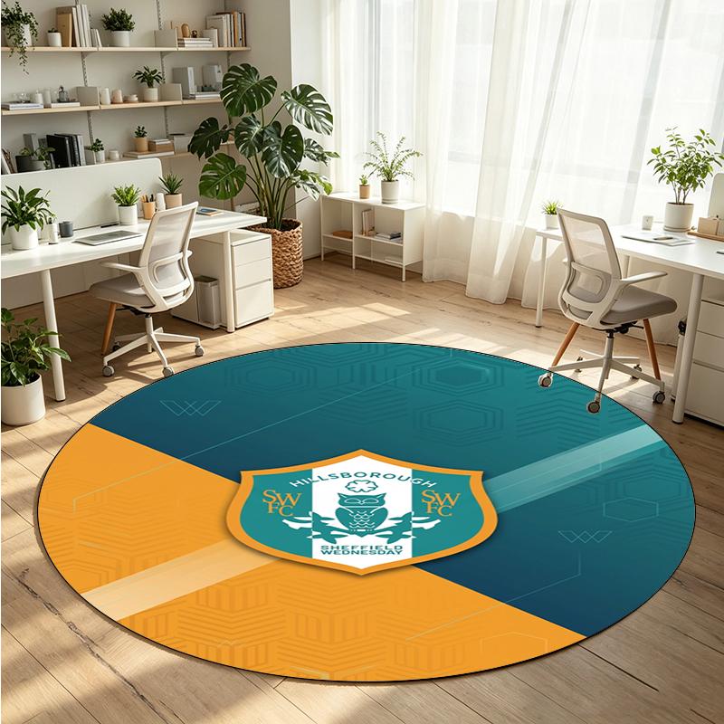 Sheffield Wednesday Printed Round Crystal Velvet Rug Soft Non Slip Floor Carpet For Bedroom Holiday Gift