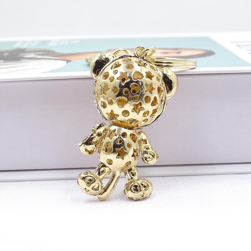 Striped Tiger Keychain with Diamond Inlay & Enamel - Fashion Accessory & Holiday Gift