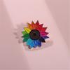 Rainbow Sunflowers Brooch Pins Fashionable Sturdy Alloy Jewelry Decoration for Women and Teens Versatile Accessory
