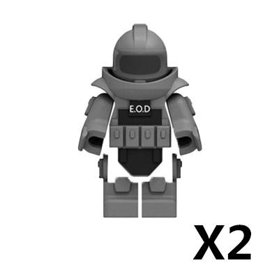 Military Building Blocks Figures Protective Bomb Disposal Suit EOD Special Forces Mine Detector Combination Bricks Toy Kids J019